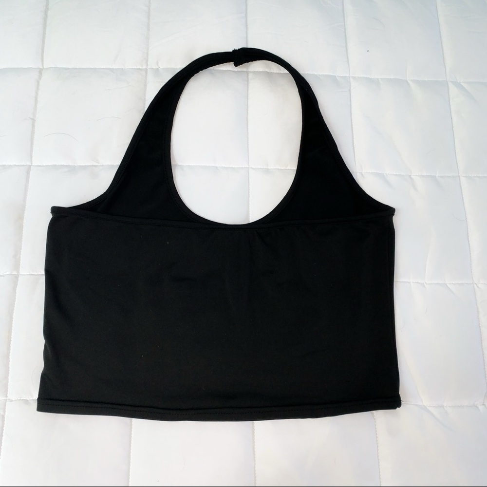 Black Halter Crop Top